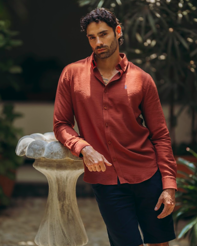 Camisa Terracota en rayón