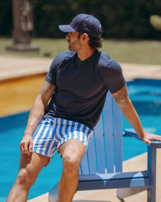 Pantaloneta rayas Azul