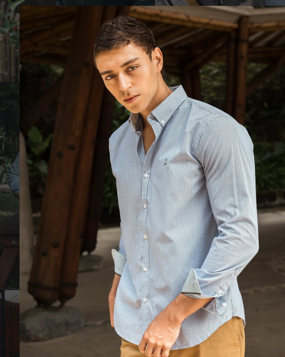 Navy Thin Striped Shirt