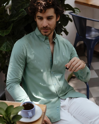 Camisa Oxford Verde Oliva