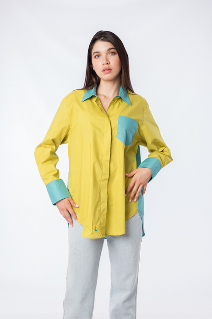 Blusón Verde Limón y Turquesa