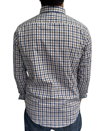 Camisa Cuadros Azul y Café