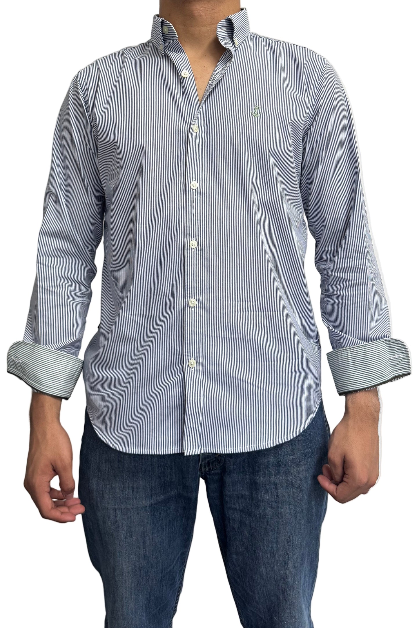 Camisa Rayas Delgadas Navy
