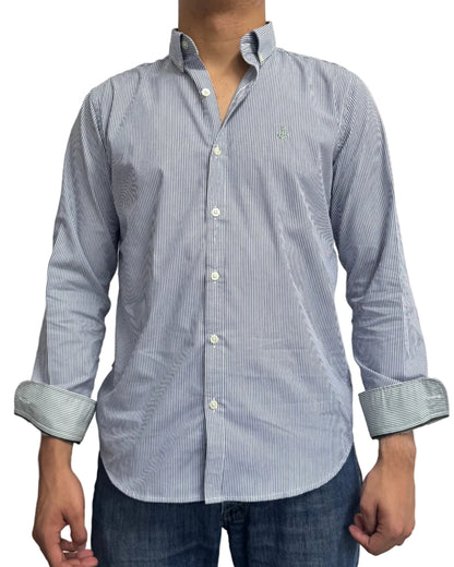 Camisa Rayas Delgadas Navy