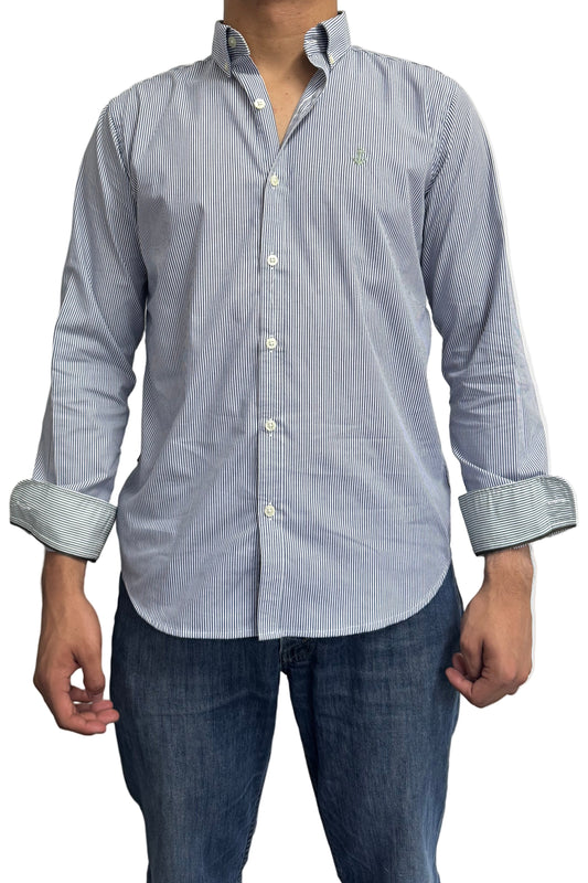 Camisa Rayas Delgadas Navy