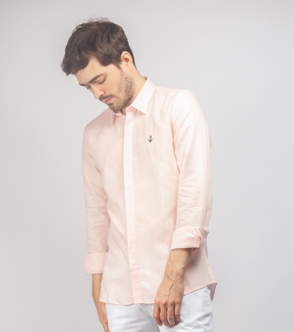 Camisa Lino Rosada