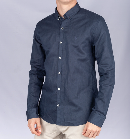 Camisa de Lino Azul Navy