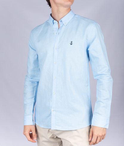 Camisa Lino Azul Cielo
