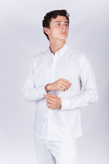 White Oxford Shirt to Blue R 