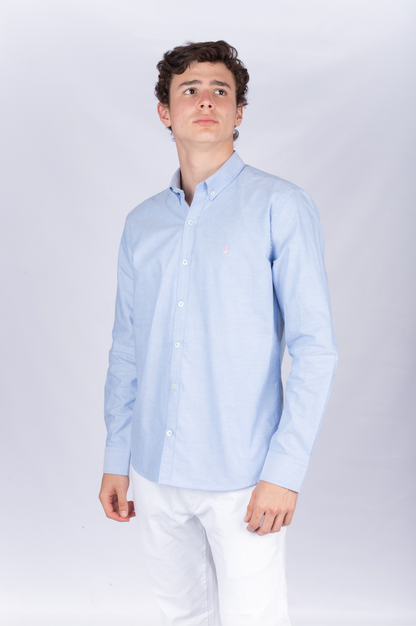 Camisa Oxford Azul Cielo A Rosada