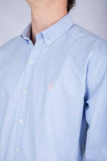 Camisa Oxford Azul Cielo A Rosada