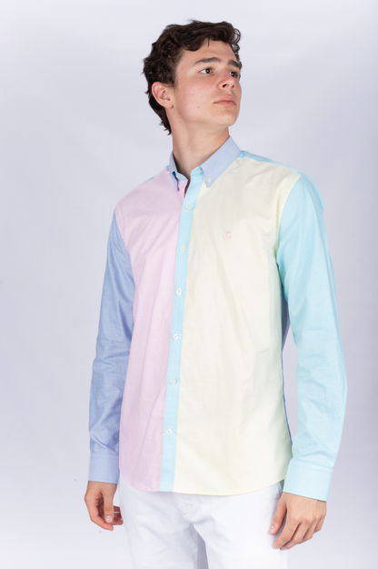 Camisa Oxford Multicolor Amarilla