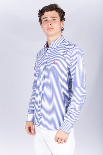 Camisa Rayas Azules A Roja