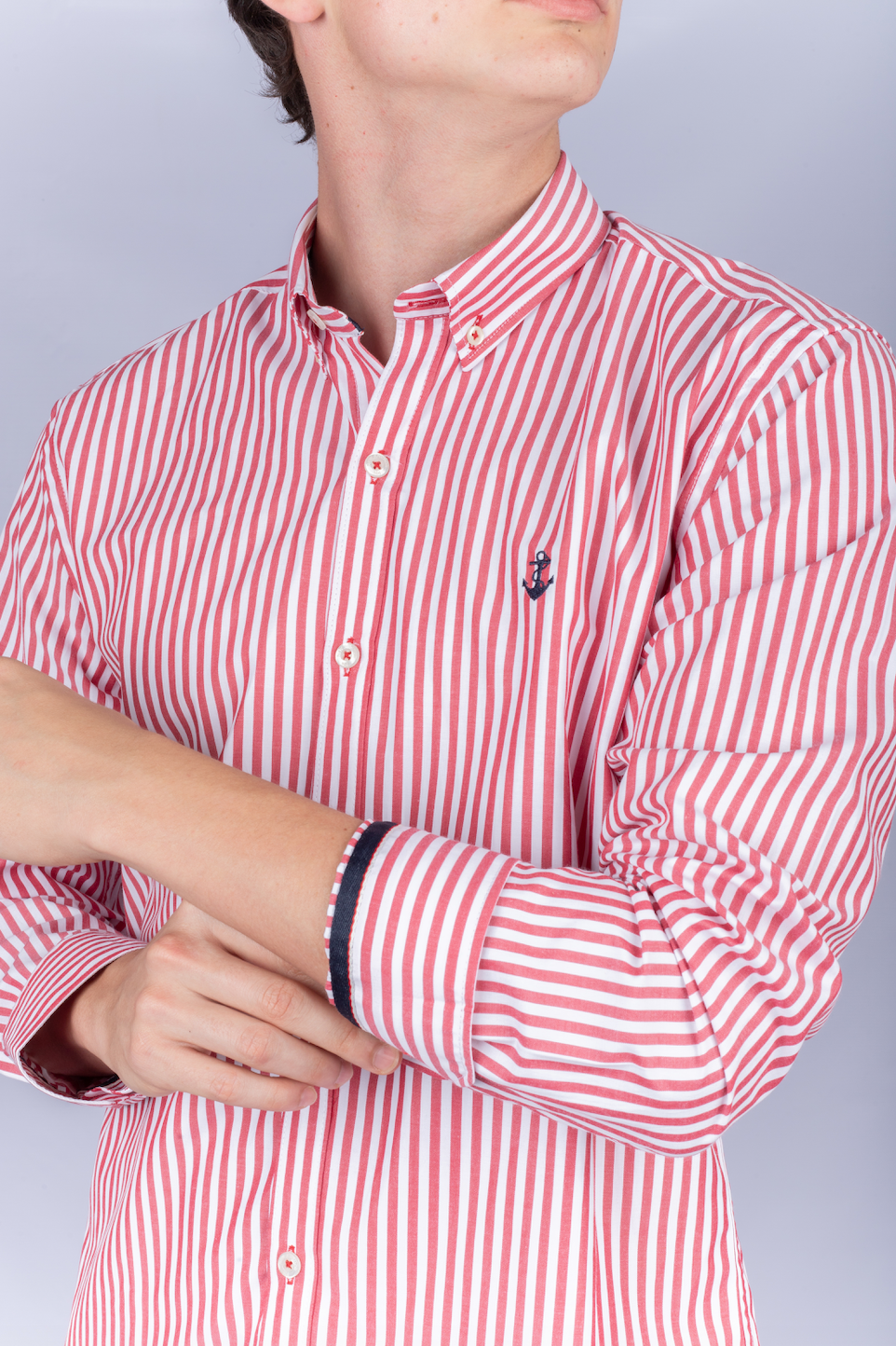 Camisa de rayas rojas para hombre sale