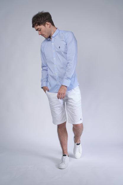 Camisa Rayas Azul Claro