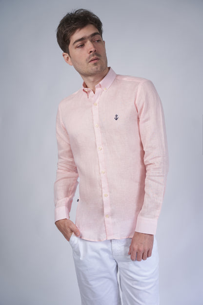 Camisa Lino Rosada